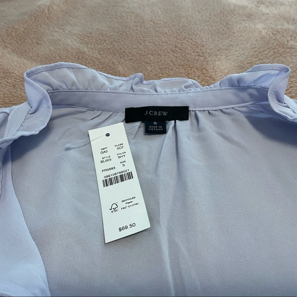J. Crew Ruffle Tie-Neck Top - Picture 6 of 10